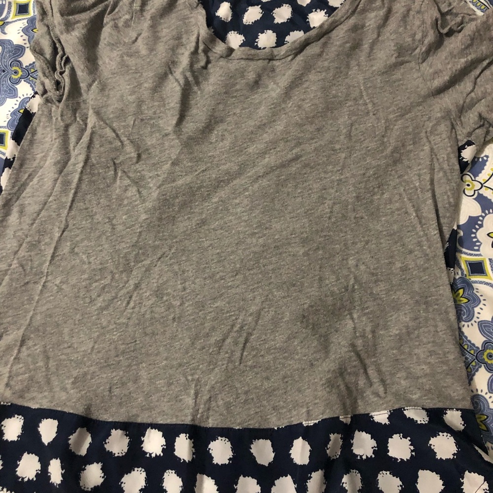 J. Crew Mixed Pattern Tee - Picture 2 of 2